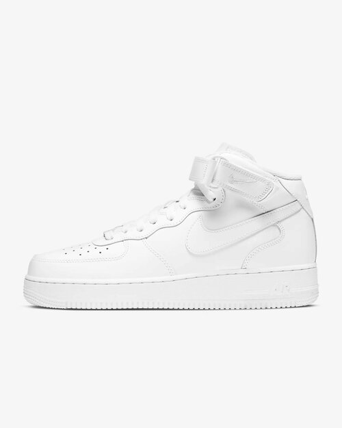 Кроссовки NIKE Air Force 1 07 Mid, размер 44 Eu, бежевый, белый