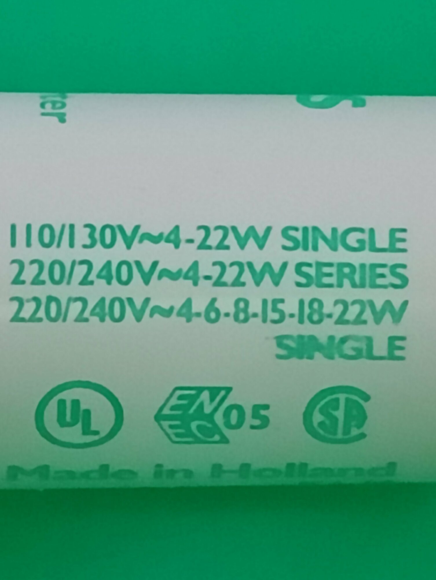 10шт Стартер Philips S2 для ламп 4-22Вт, 210/240В, 50Гц, пластик — фото 1