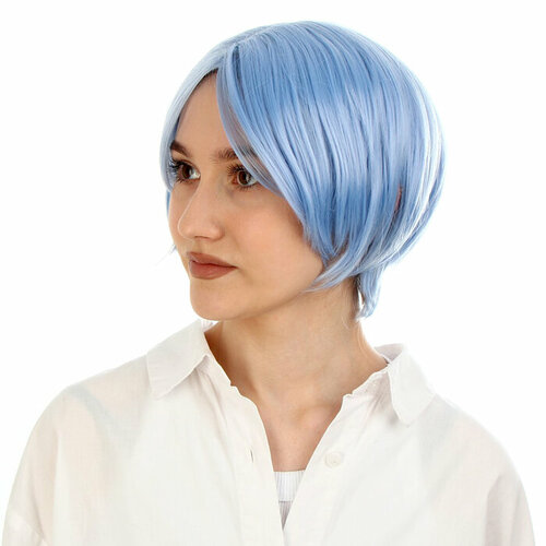 Карнавальный парик «Аниме» голубой, короткий