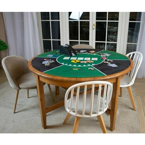 Сукно для покера круглое 1.2м х 1.2м/Прорезиненная основа/Премиум качество
