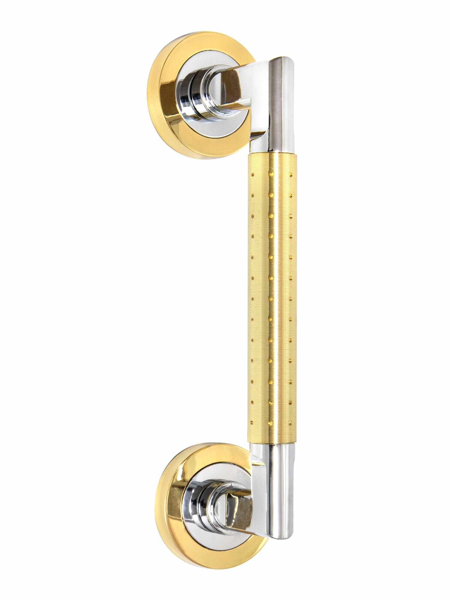 Ручка-скоба для входных и межкомнатных дверей UNO М-8074 (межосевое расстояние 200 мм) GP/CP Золото/хром (1 шт)