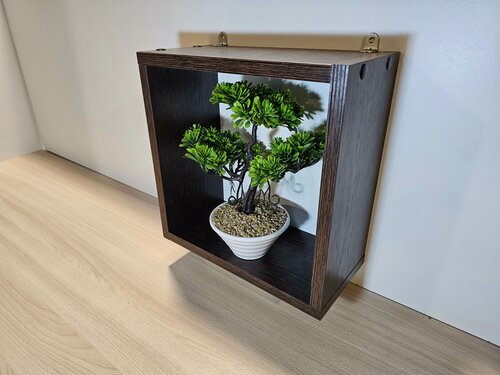 Изображение товара Полка навесная "Куб", венге 30х30х14см