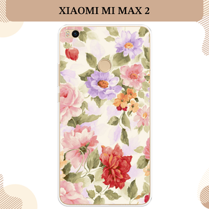 Силиконовый чехол "Акварельные пионы" на Xiaomi Mi Max 2 / Сяоми Mi Max 2