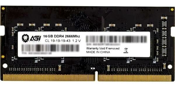 Память DDR4 16Gb 2666MHz AGi AGI266616SD138 SD138 RTL PC4-21300 CL19 SO-DIMM 260-pin 1.2В Ret