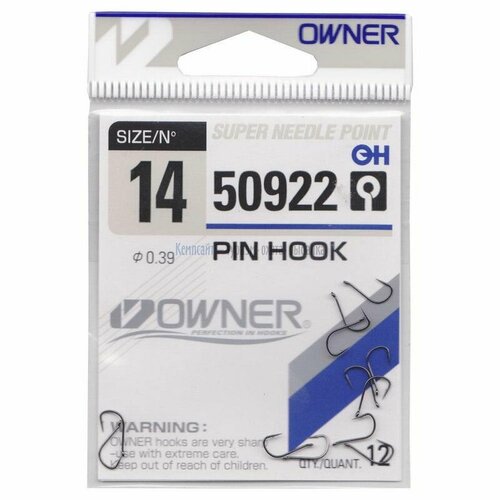 Крючок одинарный Owner Pin Hook BC №14, 1 упаковка