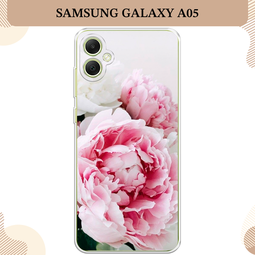 Силиконовый чехол Розовые и белые пионы на Samsung Galaxy A05 / Самсунг А05 чехол пластиковый samsung galaxy s20 розовые и белые пионы