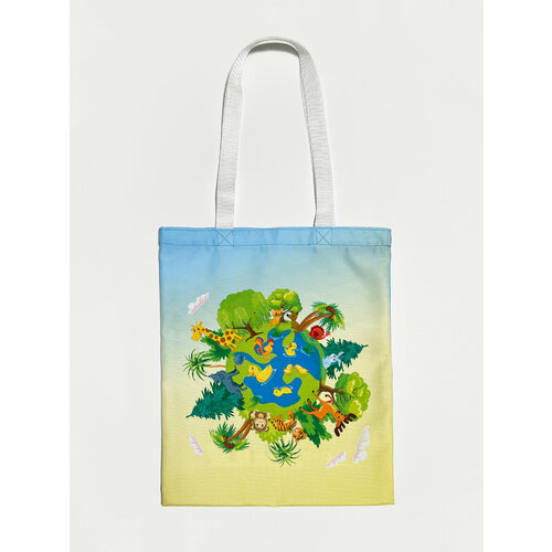 фото Сумка шоппер synergy shopper_irisi, голубой, бежевый