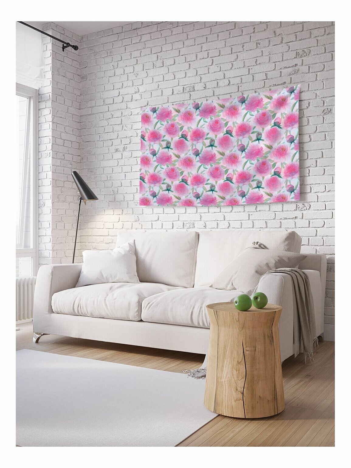 фото Горизонтальное фотопанно на стену JoyArty "Акварельные пионы", из ткани, 100х150 см, серия 8 марта