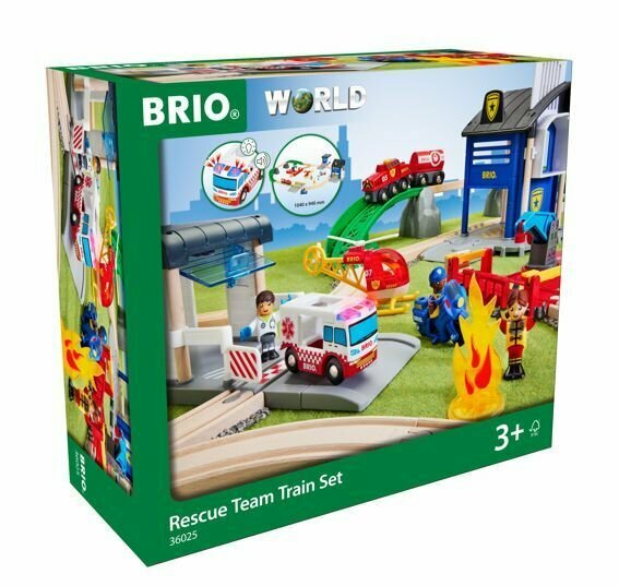 Детская деревянная железная дорога Brio Спасательная команда Deluxe