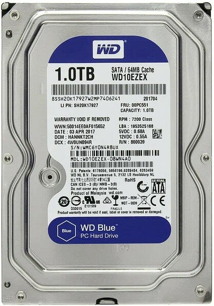 Жесткий диск Western Digital WD Blue 1 ТБ WD10EZEX
