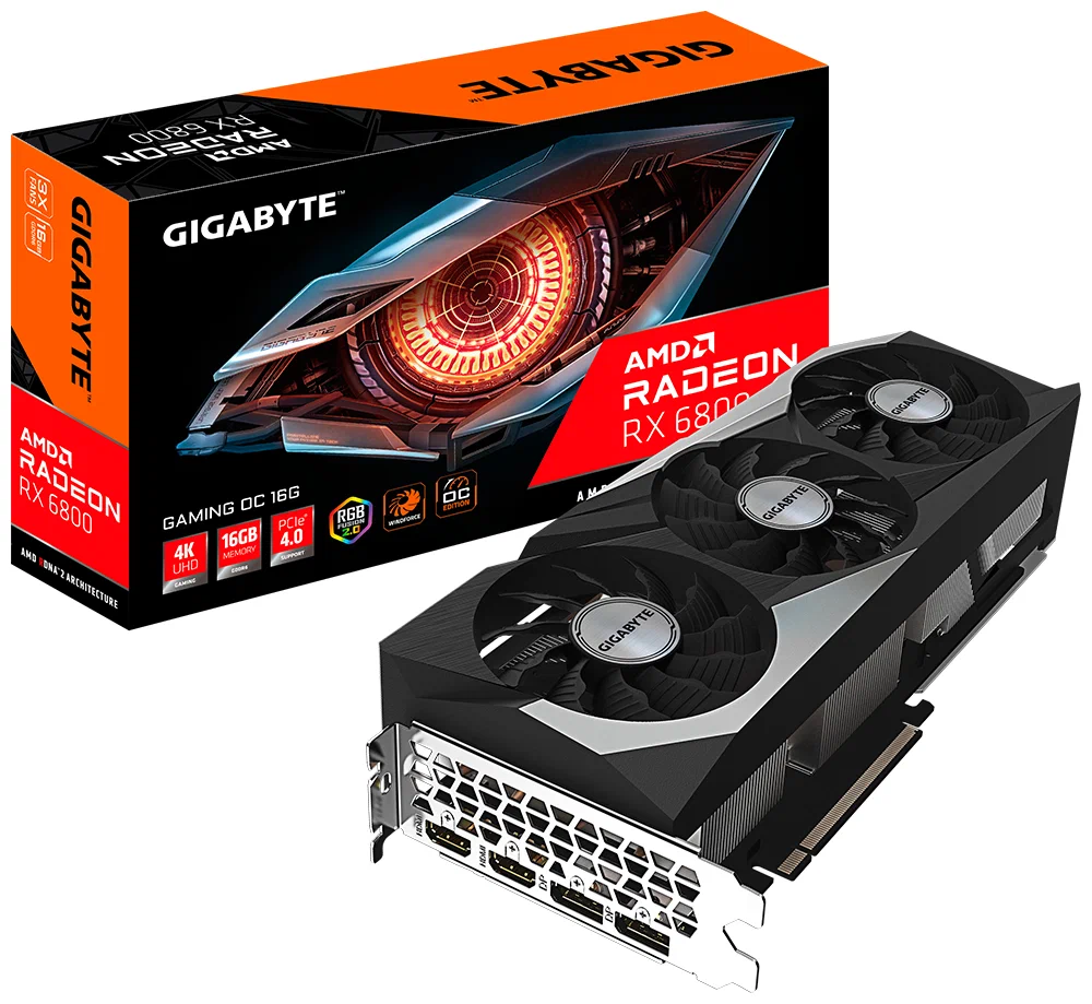 Видеокарта GIGABYTE Radeon RX 6800 GAMING OC 16GB (GV-R68GAMING OC-16GD)