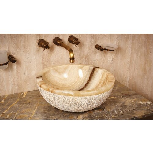 Бежевая раковина для ванной Sheerdecor Bowl 637093811 из натурального камня оникса