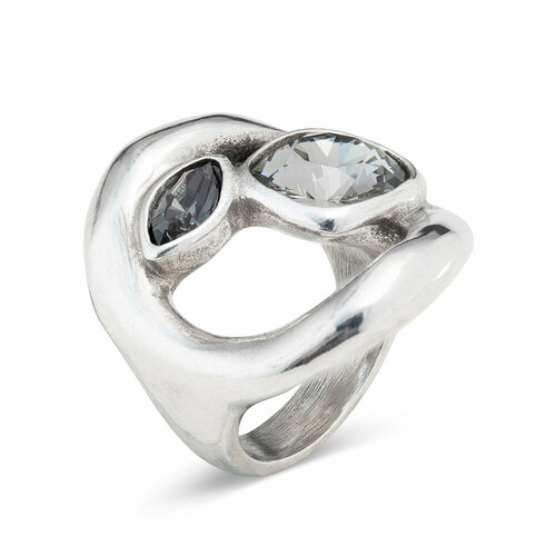 Кольцо UNOde50, кристалл, серебряный