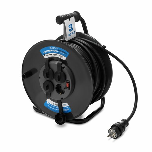 Удлинитель лепсе ГОСТ КГт 3x2,5 16А 40м IP44 на металл . катушке