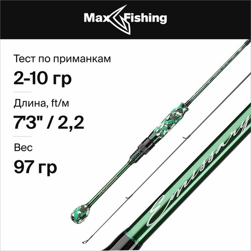 спиннинг для рыбалки maximus mescalito 802h 14 49гр 244 см для ловли окуня щуки судака жереха удилище спиннинговое Спиннинг для рыбалки Maximus Emissary 22L 2-10гр, 220 см, для ловли окуня, щуки, судака, жереха / удилище спиннинговое