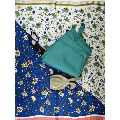 Подарочный женский комплект на пасху зонт ArtRain с платком и Пасхальным Зайцем в картонной крафтовой коробке