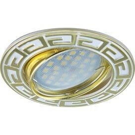 Светильник встраиваемый Ecola DL110 MR16 GU5.3 литой поворотный Антик Хром/Сатин-Золото 24x86 FS1605EFF