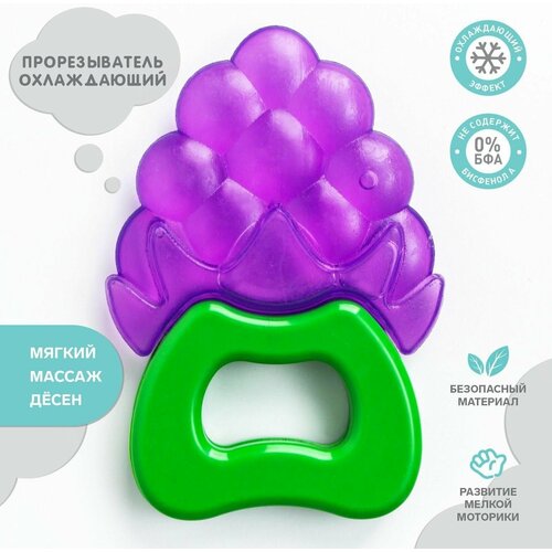 Прорезыватель охлаждающий силиконовый Виноград на ручке 305₽