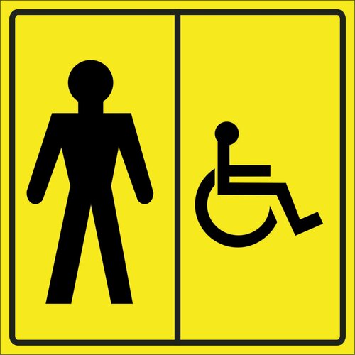 Тактильная табличка навигации туалет для инвалидов Мужской
