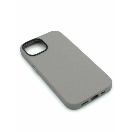 Чехол с MagSafe на iPhone 15 Plus Leather Collection-Titanium Grey