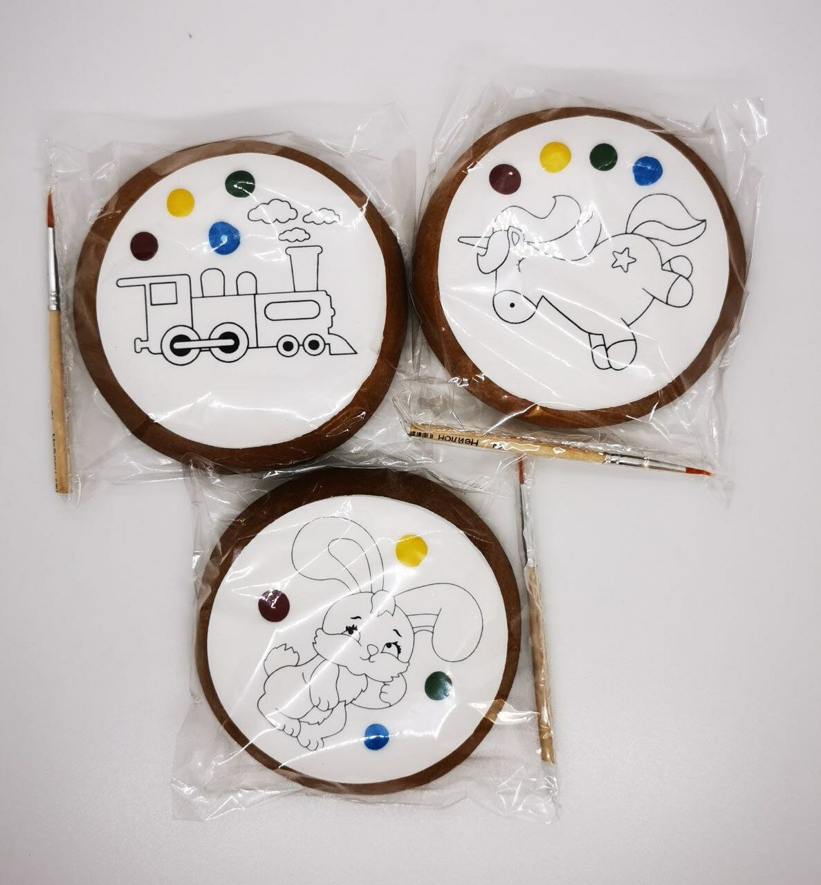 фото Пряник-раскраска, с яблочной начинкой, 110 г*3 штуки