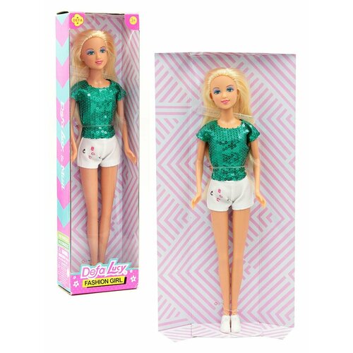 Кукла гнущаяся Fashion girl 29 см зелено-белый костюм Defa Lucy DF8443-KR2 940₽