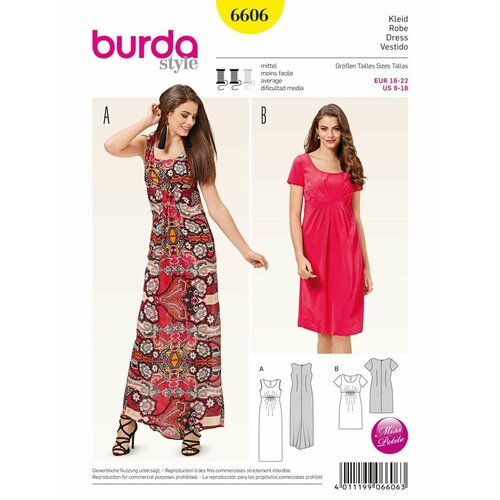Выкройка Burda 6606 Платье