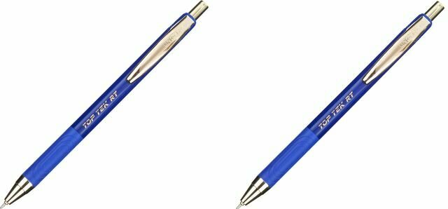 Unomax Ручка шариковая автоматическая TopTekRTGold DC  синяя   манжета  2 уп 