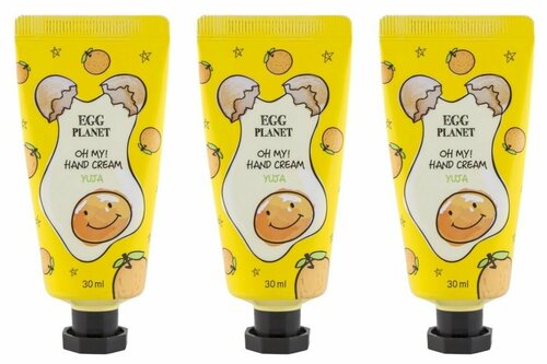 DAENG GI MEO RI Крем для рук Egg Planet OH MY Hand Cream Yuja, с ароматом юдзу, 30 гр, 3 шт