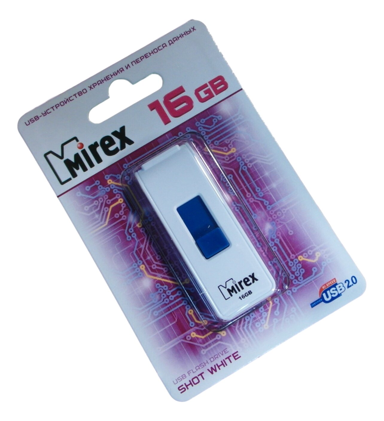 Флешка 16 ГБ USB Mirex Shot White