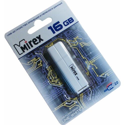 Флешка 16 ГБ USB Mirex Line White