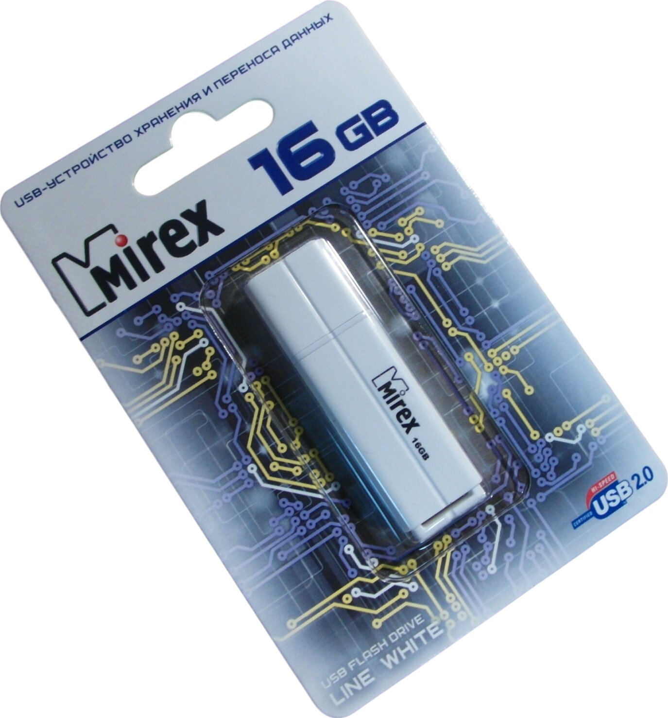 Флешка 16 ГБ USB Mirex Line White