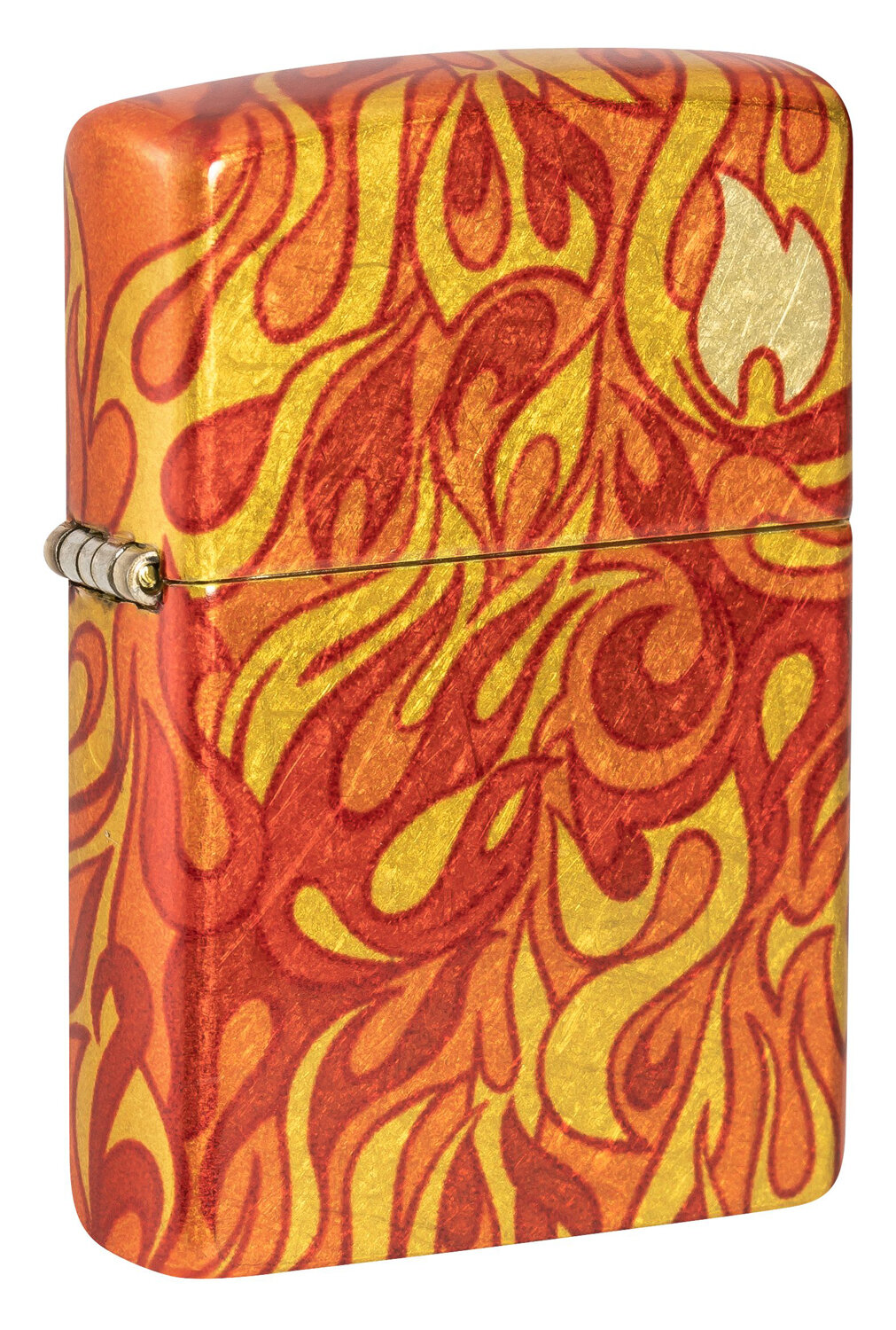 Оригинальная бензиновая зажигалка ZIPPO Fire с покрытием 540 Tumbled Brass, латунь/сталь, разноцветная, 38x13x57 мм, не заправленная