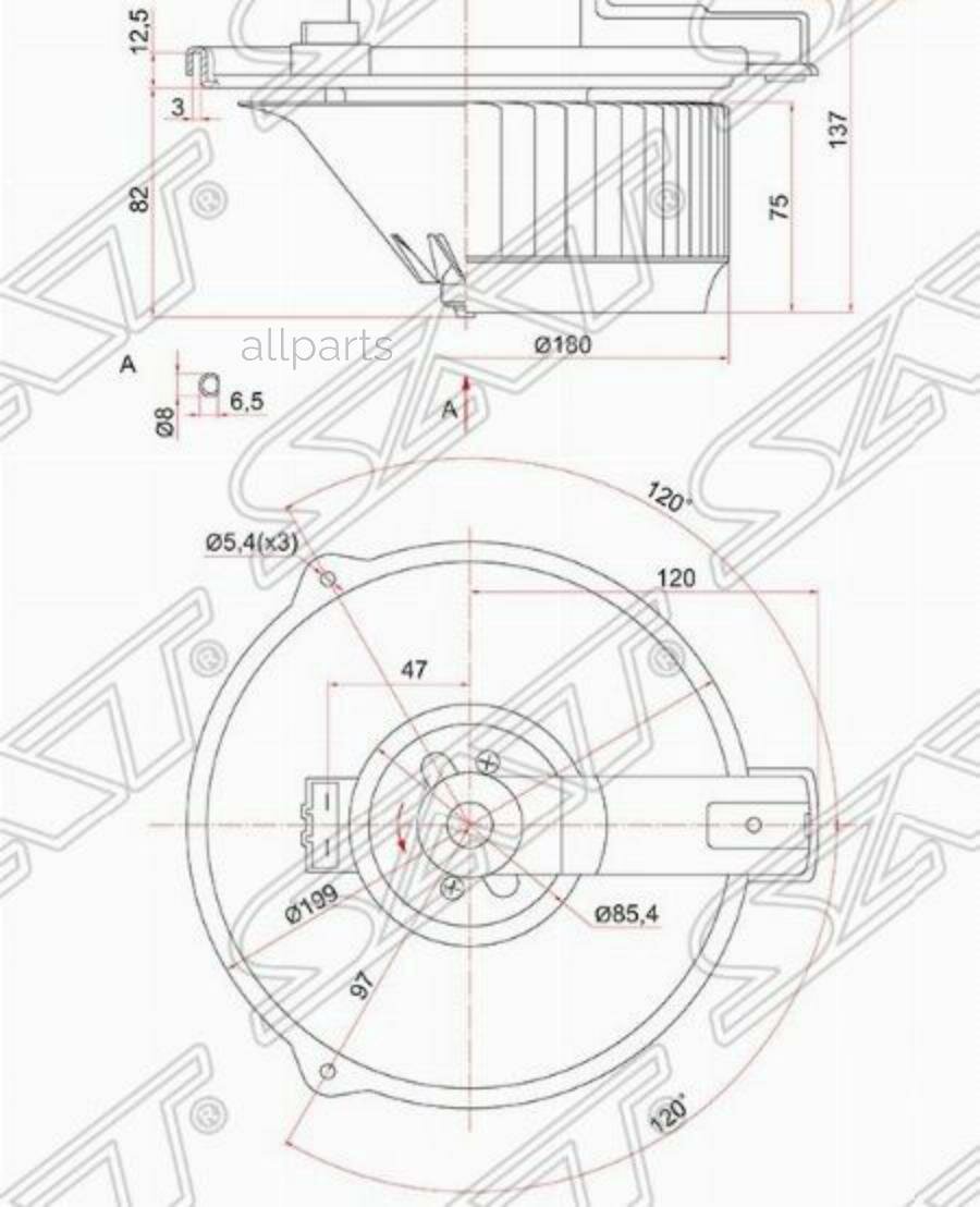 Мотор Отопителя Салона Toyota Harrier (Xu10) 97-03 / Aristo 97-04 / Highlander 00-07 / Kluger V 00-0 Sat арт. ST-87103-51010