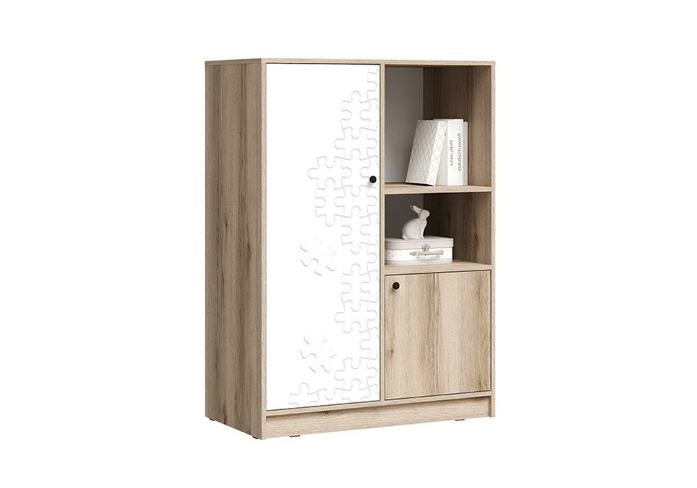 фото Шкаф двухстворчатый Нонтон Киви ШК-06 супермат белый / дуб делано 93.4x50x129.6 см