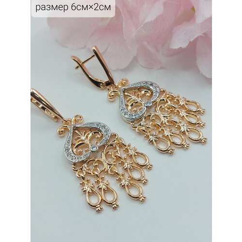 Серьги Fashion jewelry Серьги бижутерия украшения, размер/диаметр 60 мм, золотой, серебряный