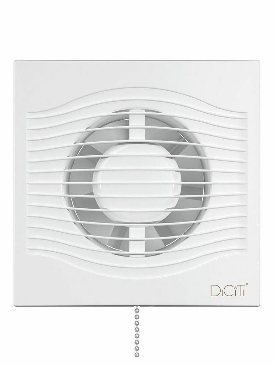 Вентилятор накладной DICITI SLIM-4C-02, D100 мм обр. клапан тяг. выкл.