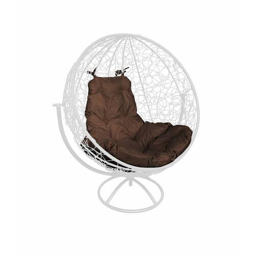 Подвесное кресло M-group круг с ротангом белое коричневая подушка кресло m group пончик белое коричневая подушка