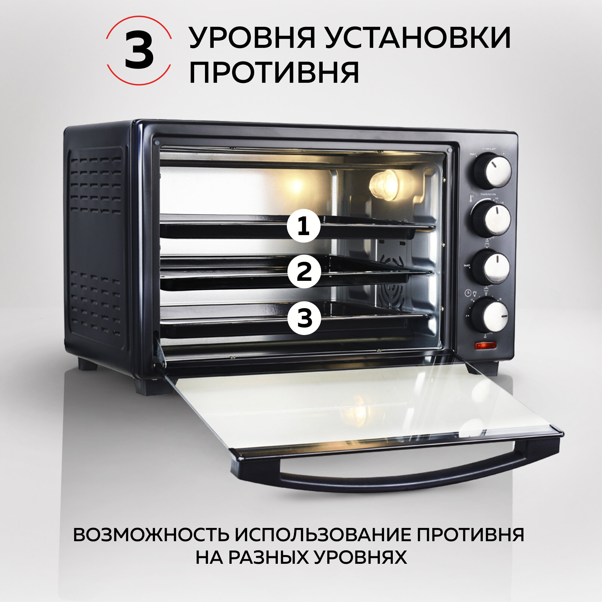 Мини-печь GFGRIL Convection Plus, черный - фото №8