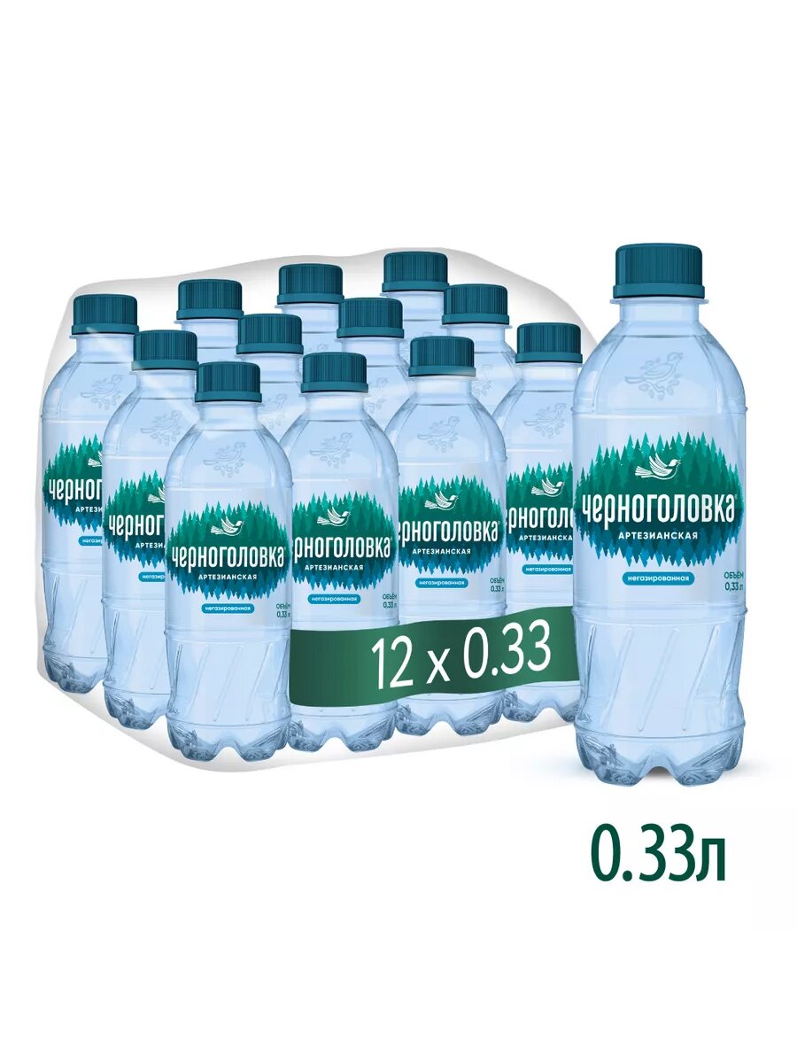 Вода питьевая "Черноголовская", 12 шт по 0,33л, без газа, ПЭТ