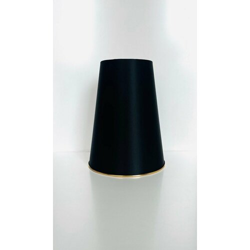 Абажур для торшера/настольной лампы из черного атласа с золотым кантом, 30*20*40