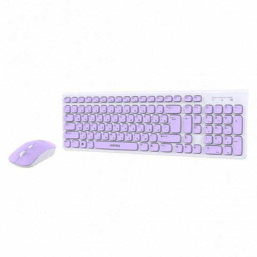 Клавиатура беспроводная + мышь Smartbuy SBC-250288AG-WV, бело-сиреневый комплект клавиатура мышь smartbuy sbc 218346ag w белый