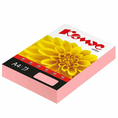 Бумага цветная Комус Color (розовый неон) 75+-5гр, А4, 500 л, 1683297