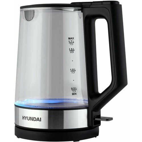 Чайник электрический Hyundai HYK-G8808 2200Вт черный и серебристый 359000₽