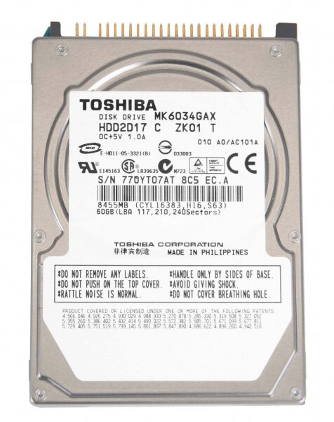 Жесткий диск Toshiba MK6034GAX 60Gb 5400 IDE 2,5" HDD