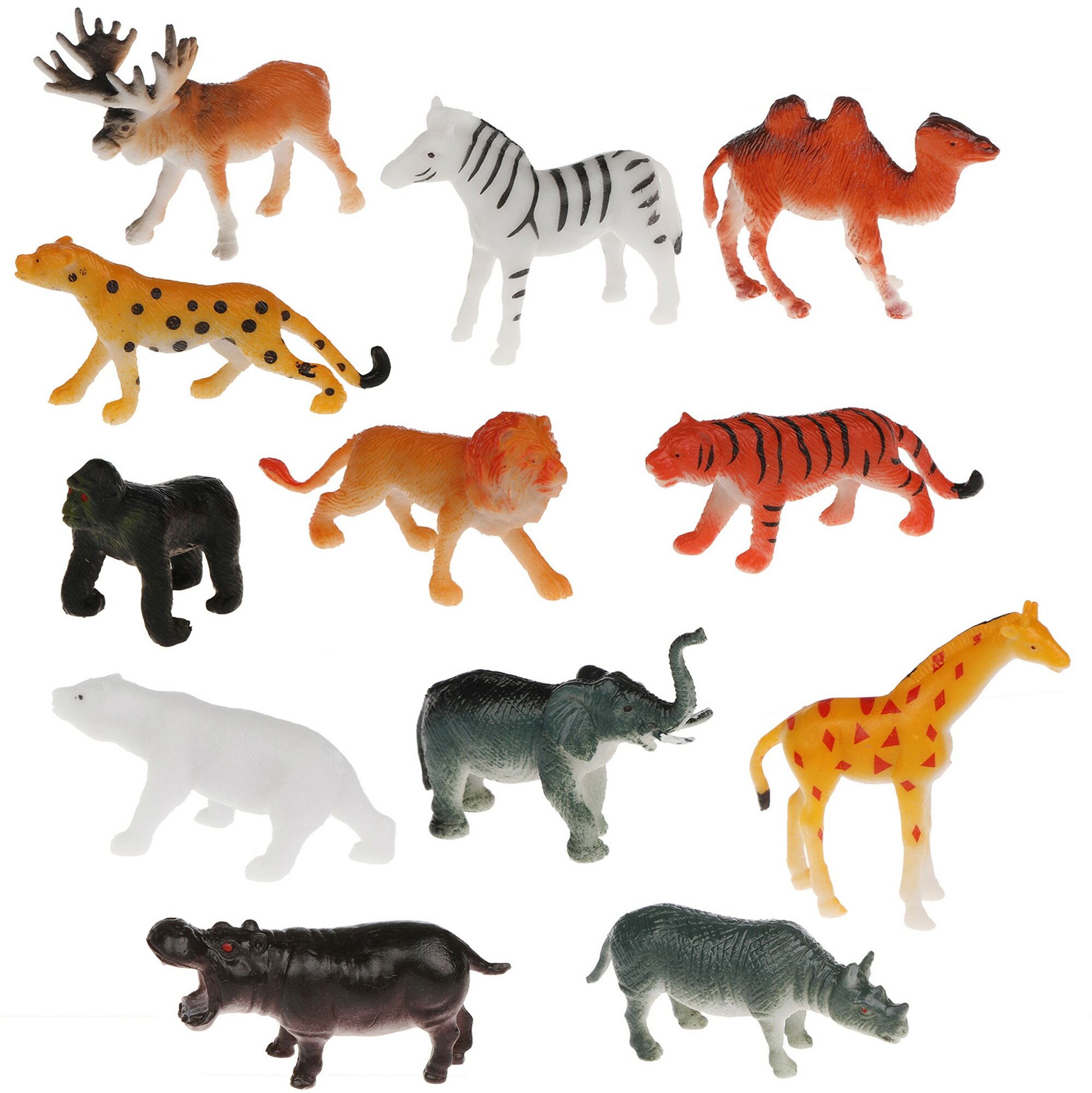 Фигурки животных Дикие животные, 12 шт, размер 5-7 см
