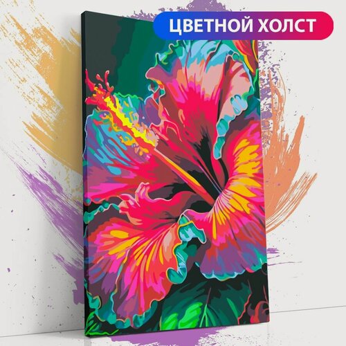 Изображение товара Картина по номерам на холсте с подрамником, "Яркий цветок, гибискус", 40х60 см
