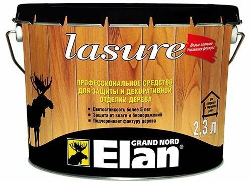 Антисептик декоративный для дерева Lasure Elan тик 2,3л