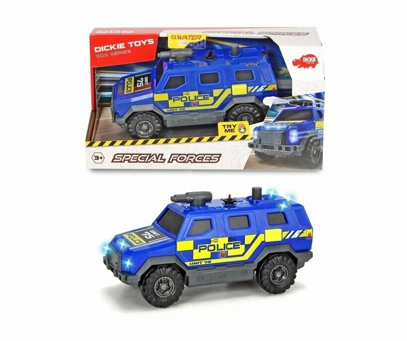 Машинка полицейский внедорожник 18 см свет звук водяной насос Dickie Toys 3713009