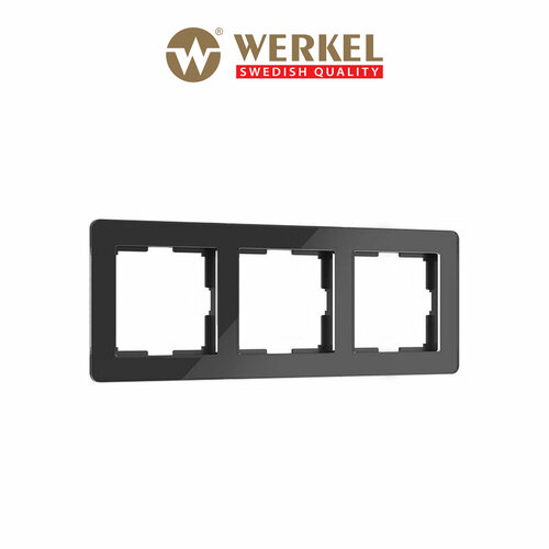 рамка werkel acrylic одноместная графит a059319 Рамка на 3 поста Acrylic Werkel W0032708 черный